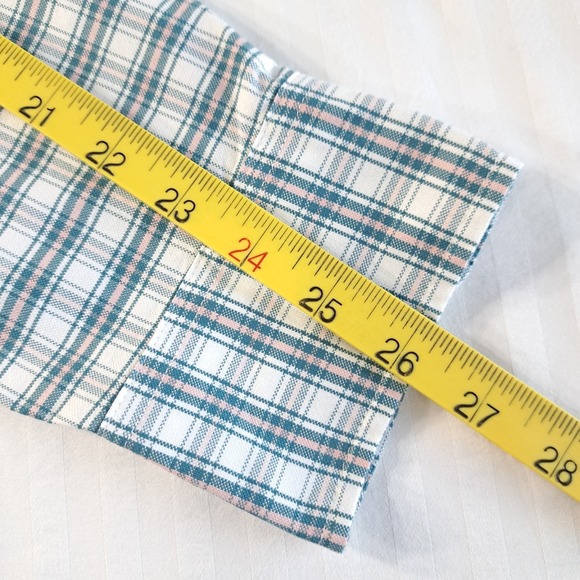 J.Crew Factory Men's Collared Button-Down Shirt‎ L Slim Green Plaid Long Sleeves - Picture 7 of 10